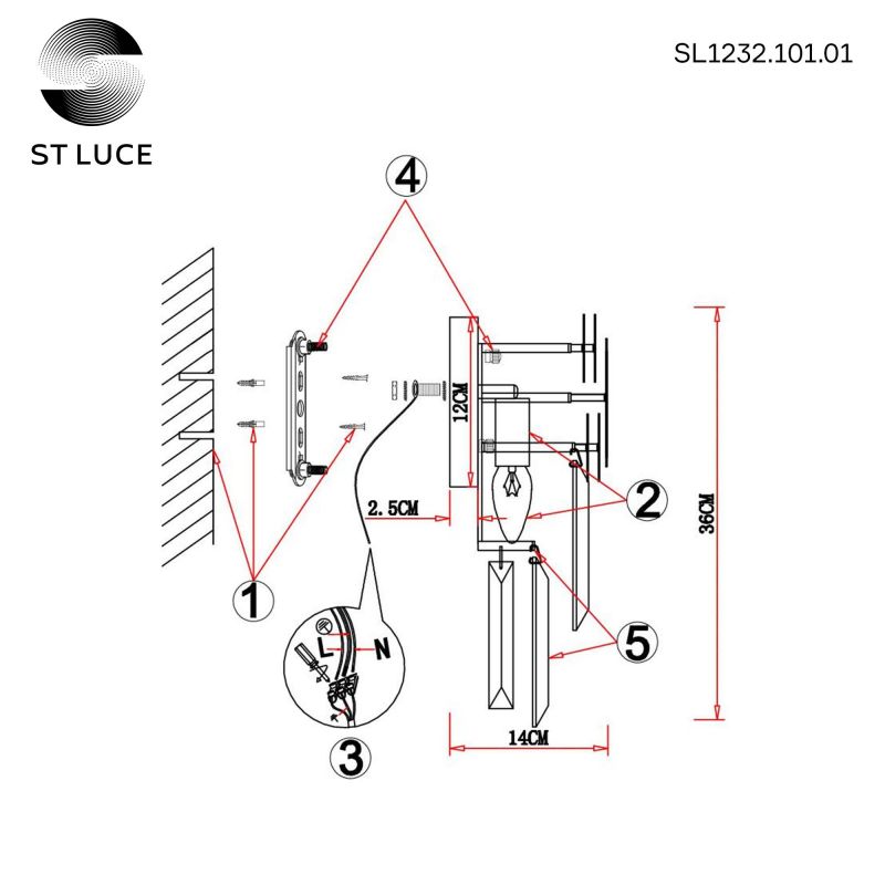 Бра ST Luce CASERTA SL1232.101.01