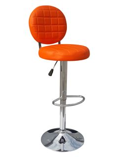 Барный стул Dobrin 3260-LM MOLLY,  цвет сиденья оранжевый, цвет основания хром