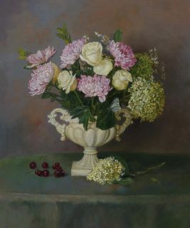 Картина "Цветы в белой вазе" Эдуард Панов