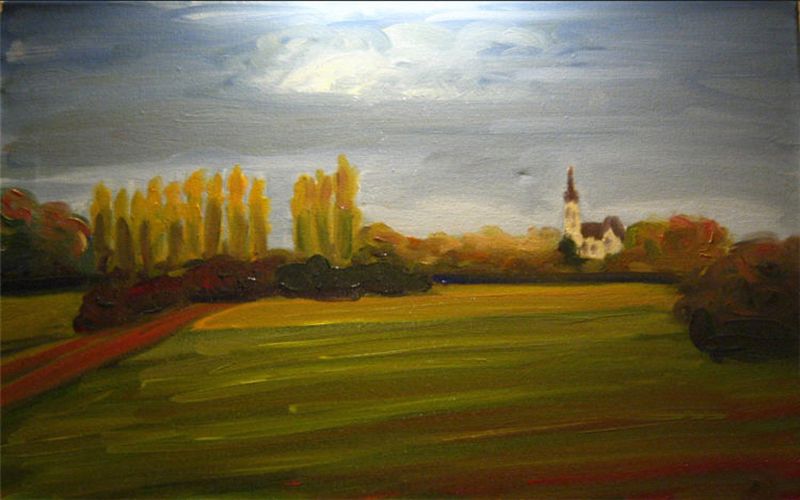 Картина "Осенние поля Франции" Ирина Гвоздецкая