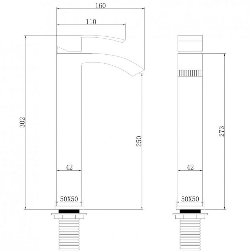 Смеситель для раковины Abber Wasserfall AF8611B, черный матовый фото 3