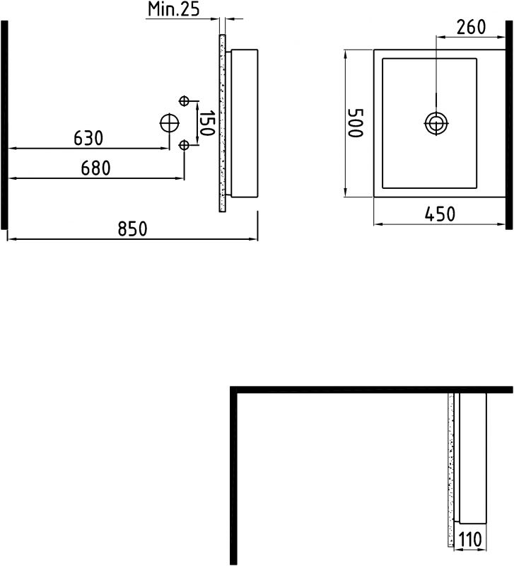 Раковина накладная Bien Infinitum INLG05001VD1W5000 50 см фото 4