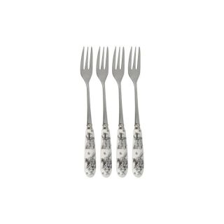 Набор из 4 десертных вилок Kitchen Craft Алиса в Стране чудес Victoria and Albert Garden белый BD-3143676