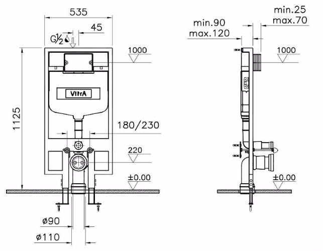 Унитаз подвесной Vitra Normus 6855B003-0101