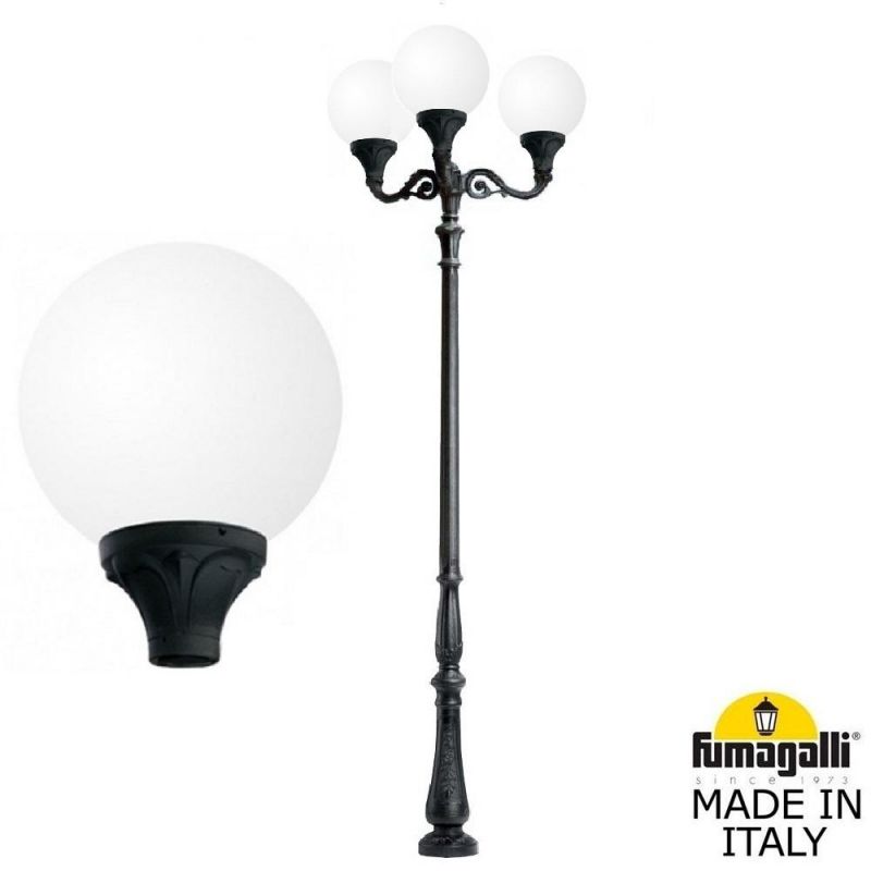 Парковый фонарь FUMAGALLI TABOR ADAM/GLOBE 400 2L черный, бежевый G40.205.M30.AYE27 фото 1