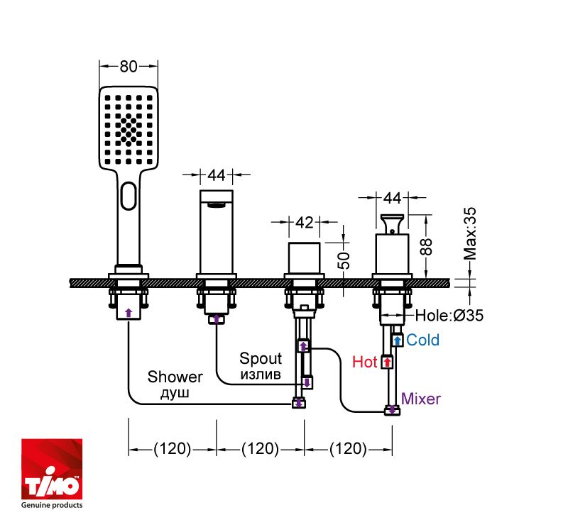 Смеситель для ванны Timo-F Torne 4330/00-16Y