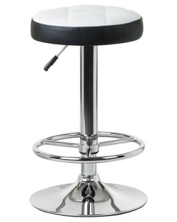 Барный стул Dobrin 5008-LM BRUNO,  цвет сиденья бело-черный, цвет основания хром