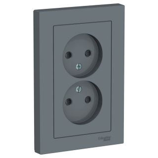 Электрическая розетка двухместная Systeme Electric ATLASDESIGN BD-1495206