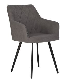 Обеденный стул Dobrin 13-03 DOBRIN ROBY, цвет сиденья Catania Stone велюр, цвет основания черный муар
