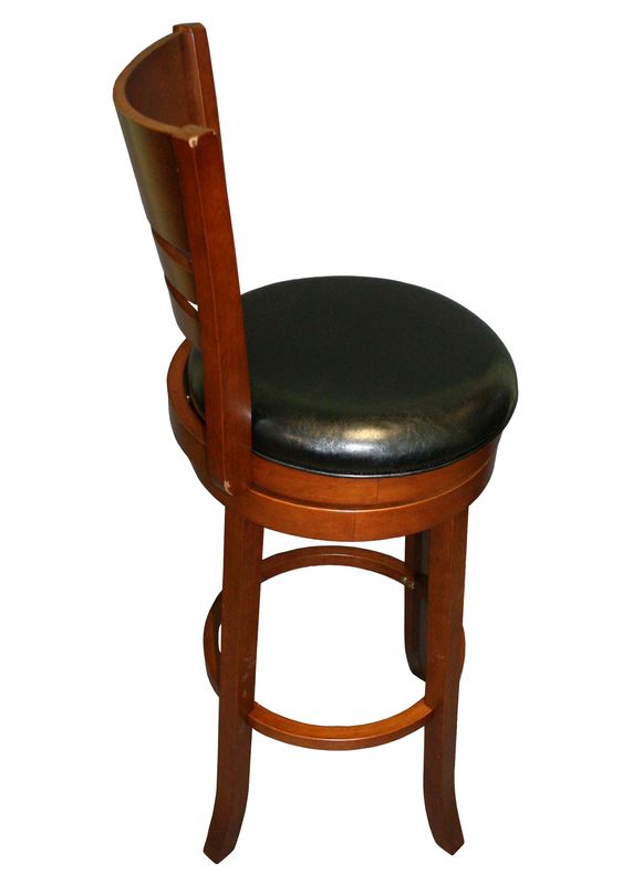 Барный стул Dobrin 9393-LMU WILLIAM BAR, цвет сиденья черный, цвет дерева шоколад