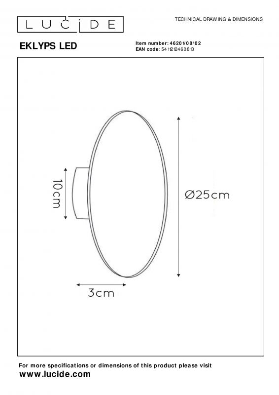 Бра Lucide EKLYPS LED 46201/08/02