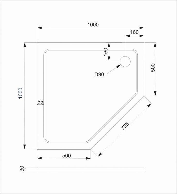 Душевой поддон Veconi Tezeo stone TZ12-100T-01-19C3 100x100