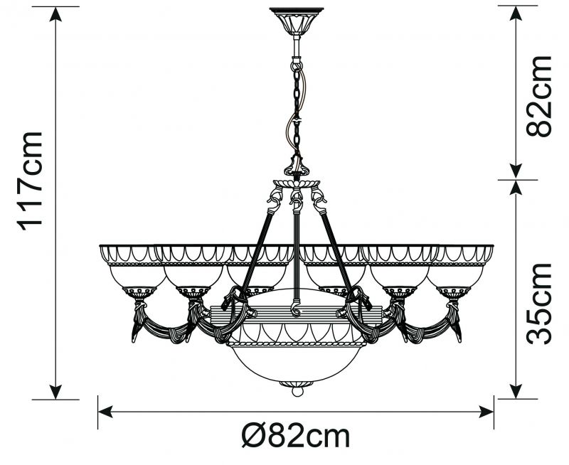 Светильник подвесной Arte Lamp Windsor white A3777LM-6-2AB