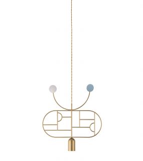 Подвесной светильник NOMON HOME WOODEN DOTS, CONF. 08, GOLD/COLOR BD-2788639