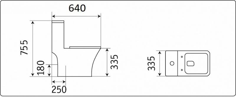 Унитаз приставной CeramaLux 1215-P