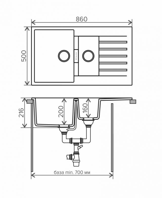 Мойка кухонная Tolero TL-860 №923 белая