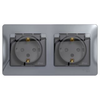 Электрическая розетка двухместная Systeme Electric GLOSSA  BD-1494917