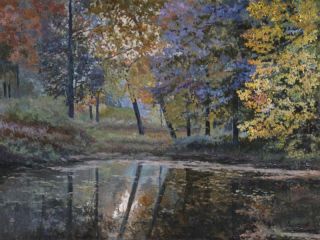 Картина "Осенний пруд" Эдуард Панов