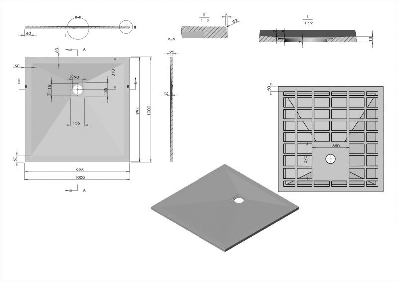 Душевой поддон Vincea VST-4SR1010G 100х100 см