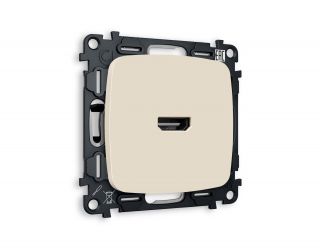 Комплект механизма розетки HDMI 2.0 Ambrella Volt OMEGA Бежевый матовый 40V/500MO 2.0GHz 5-18Gbit/s (OP3340, VM222) MO334010