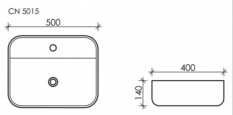 Раковина-чаша прямоугольная Ceramica Nova Element CN5015 50х40 см фото 6