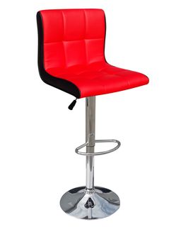 Барный стул Dobrin 5006-LM CANDY,  цвет сиденья красно-черный, цвет основания хром