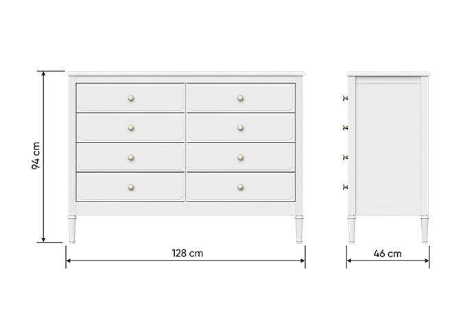Комод Ellipsefurniture Elit 8 ящиков (белый) ET010201010102 фото 5
