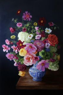 Картина "Цветы в китайской вазе" Эдуард Панов