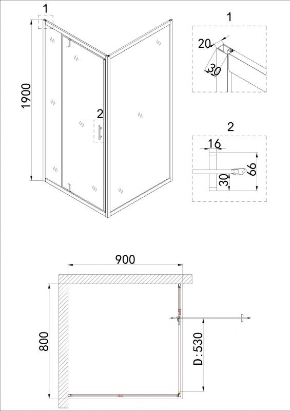 Душевой уголок Niagara Nova NG-63-8A-A90 90х80