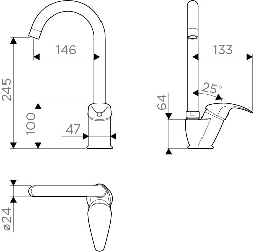 Смеситель для кухни Omoikiri Umi-C 4994116