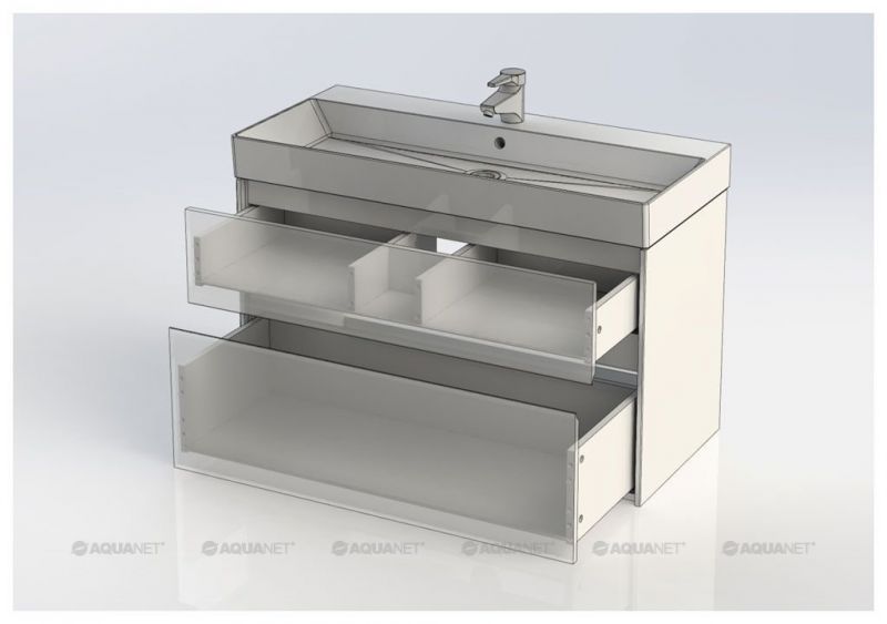 Тумба с раковиной Aquanet Бруклин 100 белый 00212599