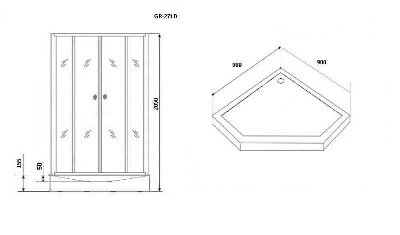 Душевая кабина Grossman GR271D 90x90