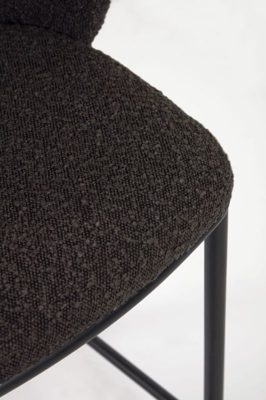 Полубарный стул Ciselia из черной ткани букле и металла 65 см La Forma (ex Julia Grup) BD-2607554