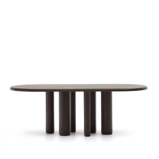 Овальный стол La Forma (ex Julia Grup) Mailen BD-2859700 из ясеневого шпона с темной отделкой Ø 220 x 105 см
