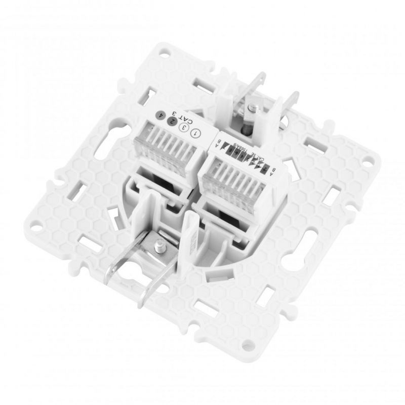 Розетка телефонная RJ11 + компьютерная RJ45 217.44-1.white Arte Milano