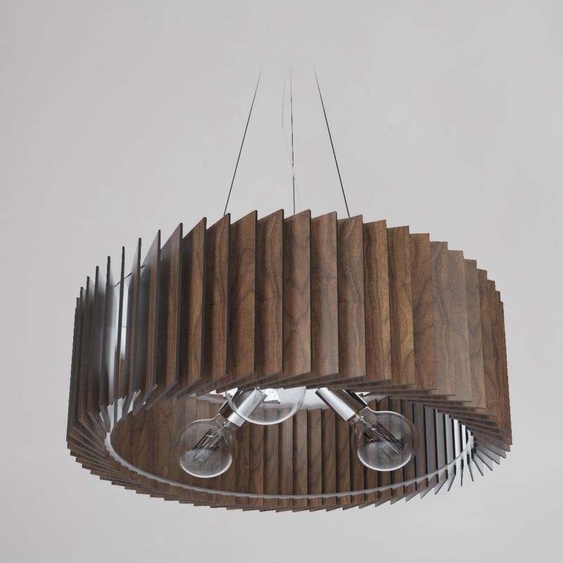 Подвесной светильник Woodled Rotor Х Chandelier , американский орех , M (54 см) RX-02-M