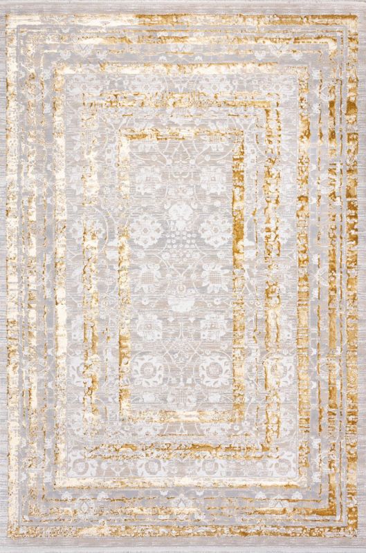 Турецкий ковер из полиэстера Carpet «TROPICANA» 27351A-GLD-LGREY 80 x 150 см фото 1