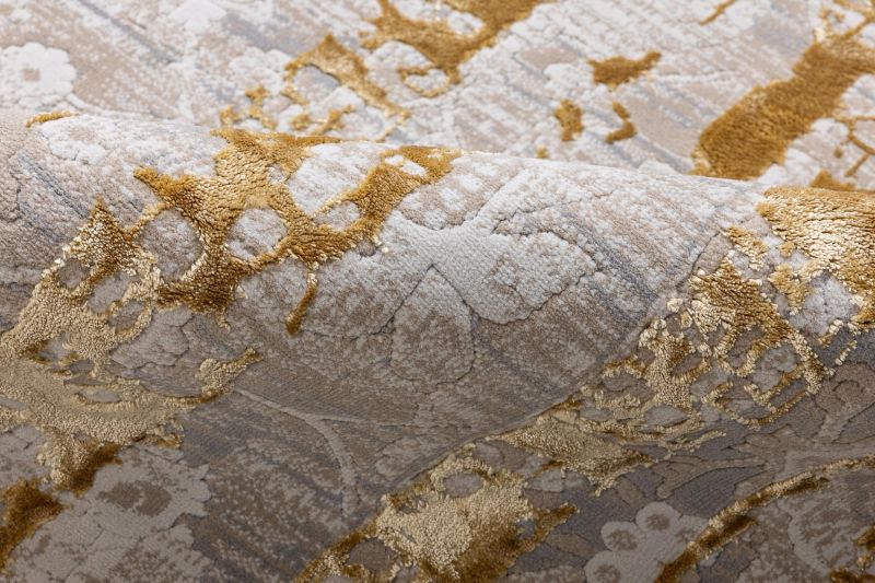 Турецкий ковер из полиэстера Carpet «TROPICANA» 27351A-GLD-LGREY 80 x 150 см фото 3