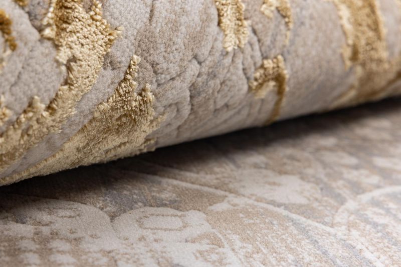 Турецкий ковер из полиэстера Carpet «TROPICANA» 27351A-GLD-LGREY 80 x 150 см фото 4