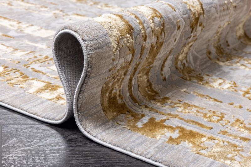 Турецкий ковер из полиэстера Carpet «TROPICANA» 27351A-GLD-LGREY 80 x 150 см фото 7