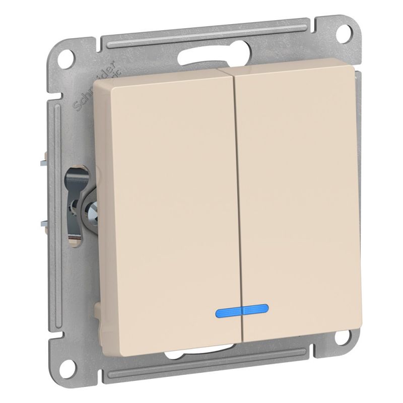 Выключатель 2-клавишный Schneider Electric Atlas Design BD-1247646