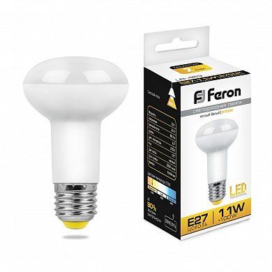 Лампа светодиодная Feron 11W 230V E27 2700K R63, LB-463 25510