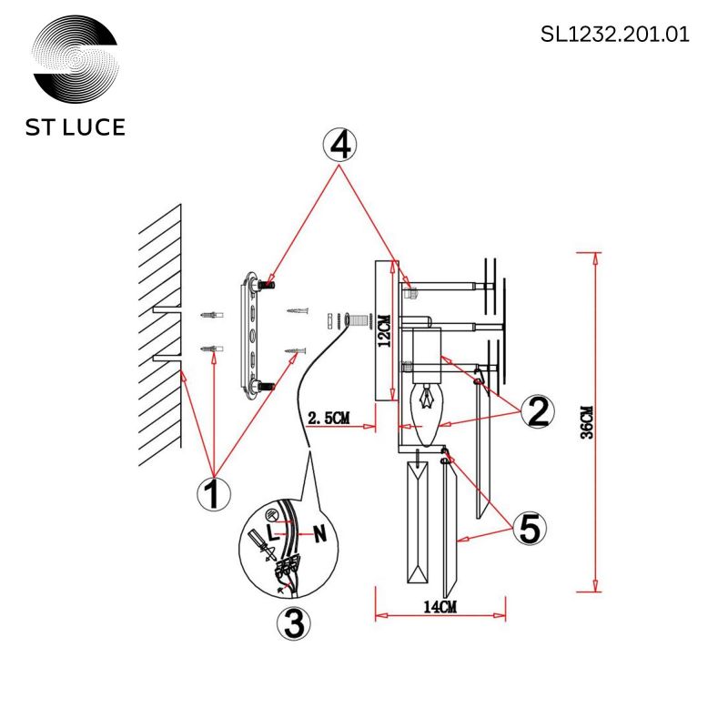 Бра ST Luce CASERTA SL1232.201.01