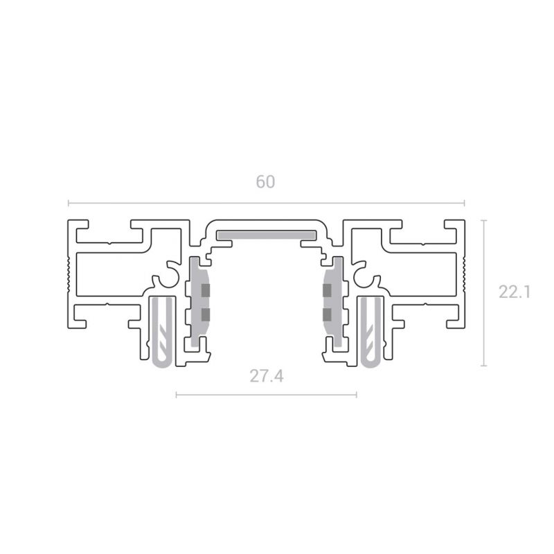 Шинопровод (низкий) для монтажа в натяжной потолок 2м NOVOTECH SLIM TRACK 01 135179 фото 2