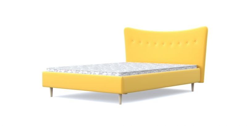 Кровать ARSKO мебельная компания Финна 160x200 желтый велюр  BD-2866076