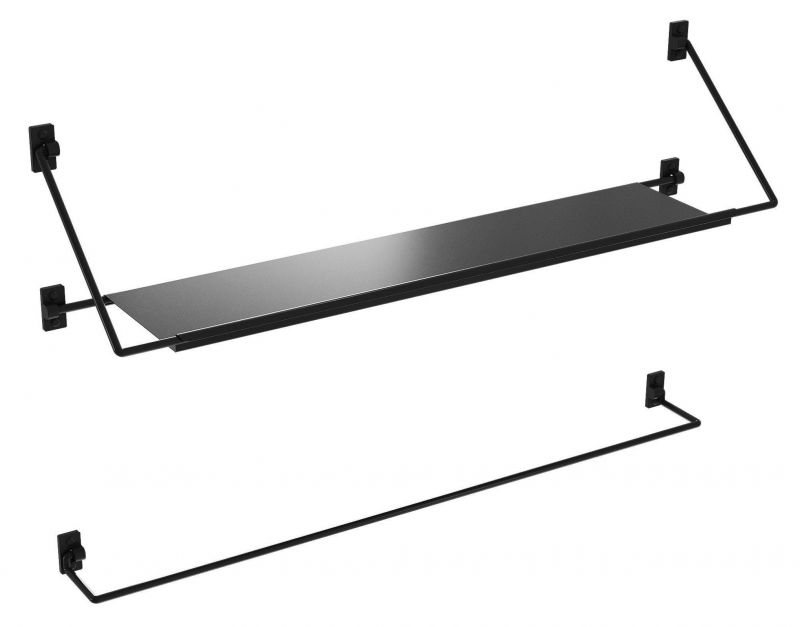 Полка и полотенцедержатель Niagara Nova NG9020B, 90 см, черные матовые