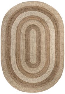 Индийский ковер из джута Carpet «JUTE» NAT-BEIGE(Oval) 135 x 195 см