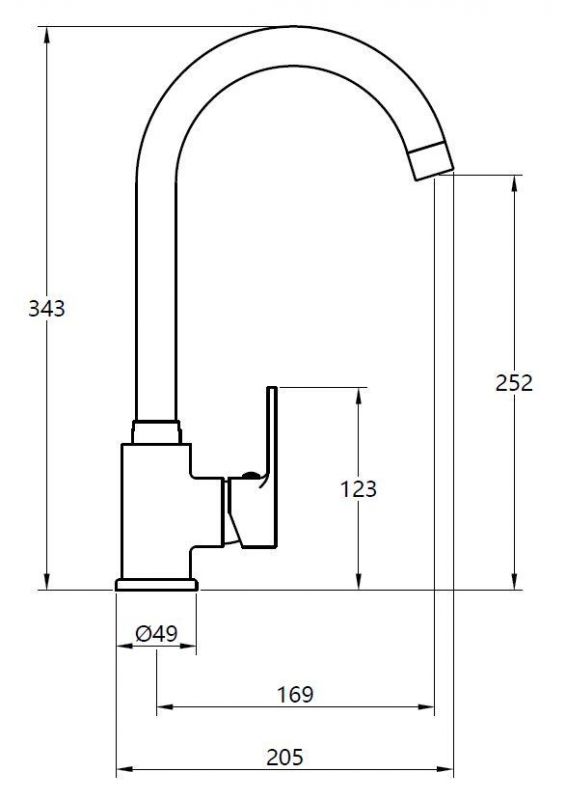 Смеситель для кухни VODA Fin FN519