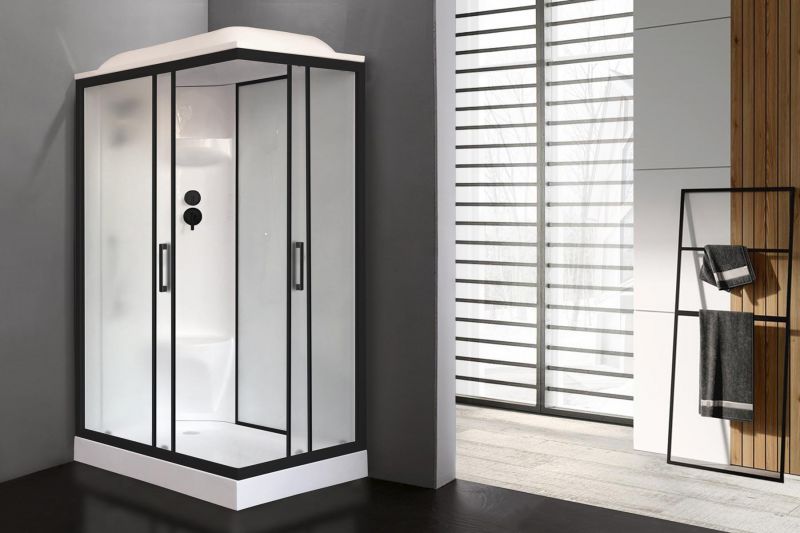Душевая кабина Royal Bath HP RB8120HP6-WC-BL стекло белое матовое/профиль черный L фото 2