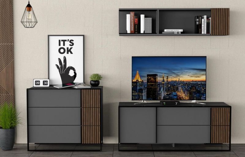 Тв-тумба Haiden R-Home Grafit серая BD-3125709 фото 12